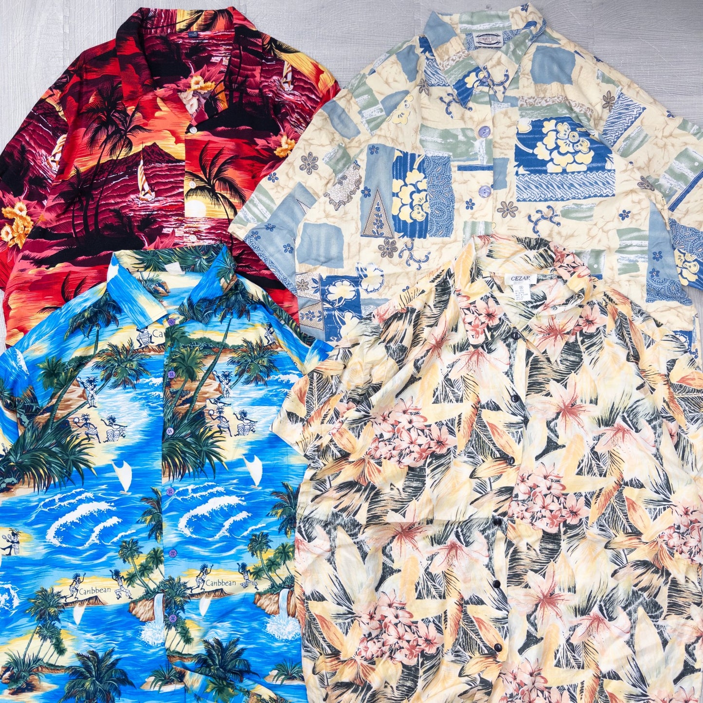 古着卸 現物まとめ売り 洗濯済み アロハシャツ 15枚セット(M-XXL) w704004