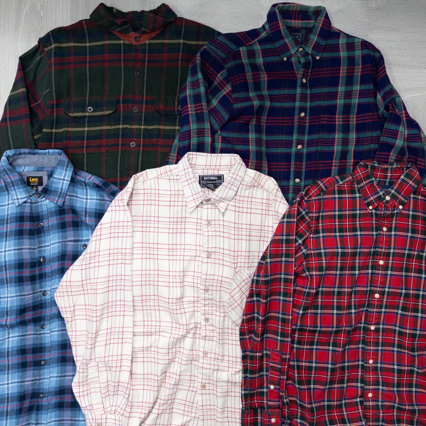 古着卸 現物まとめ売り 洗濯済み 長袖コットンネルシャツ 19枚セット(S-XXL) w704011
