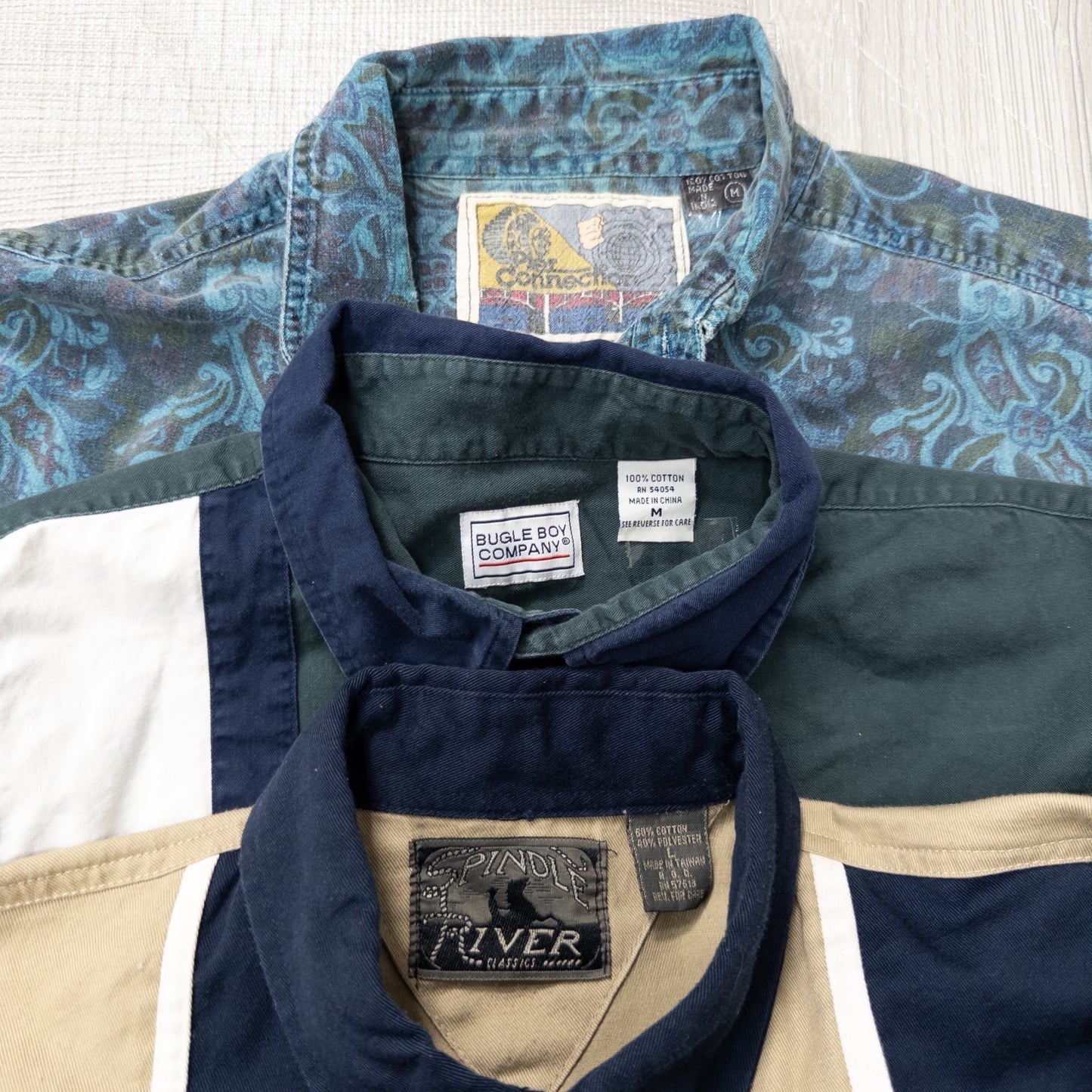 古着卸 現物まとめ売り 洗濯済み 長袖デザイン 柄シャツ 12枚セット(M-XXL) w704012