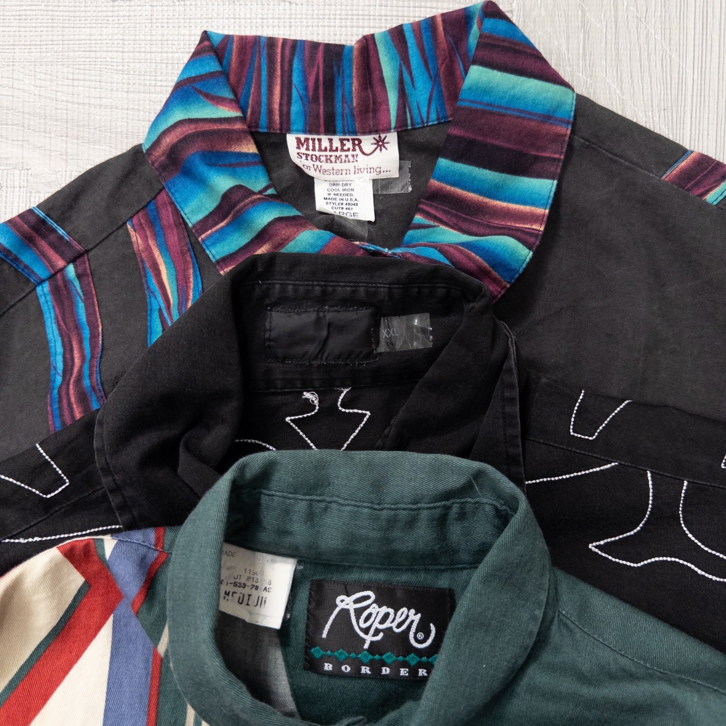 古着卸 現物まとめ売り 洗濯済み 長袖デザイン 柄シャツ 12枚セット(M-XXL) w704012