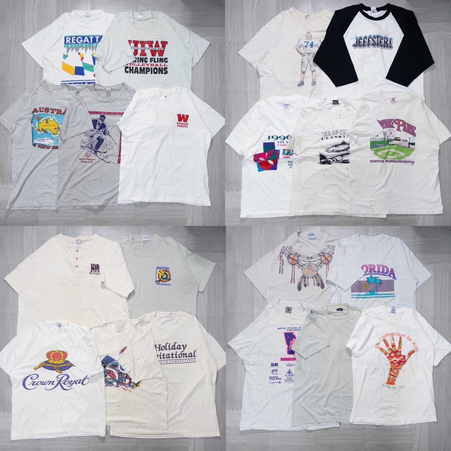 古着卸 現物まとめ売り 洗濯済み 90sシミあり半袖Tシャツ 20枚セット(M-XXL) w705001