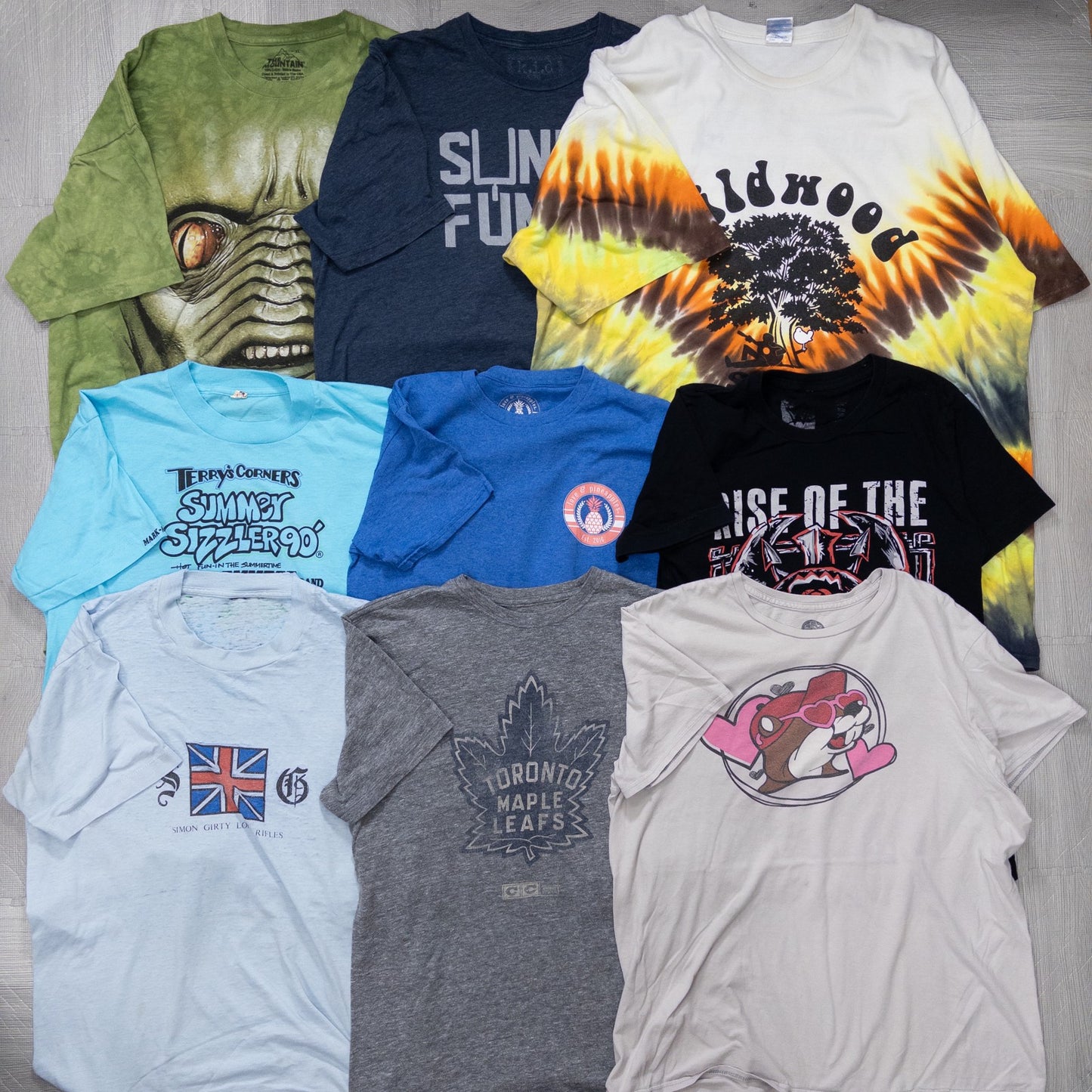 古着卸 現物まとめ売り 洗濯済み 特価USAプリント半袖Tシャツ 36枚セット(S-XXXL) w706006