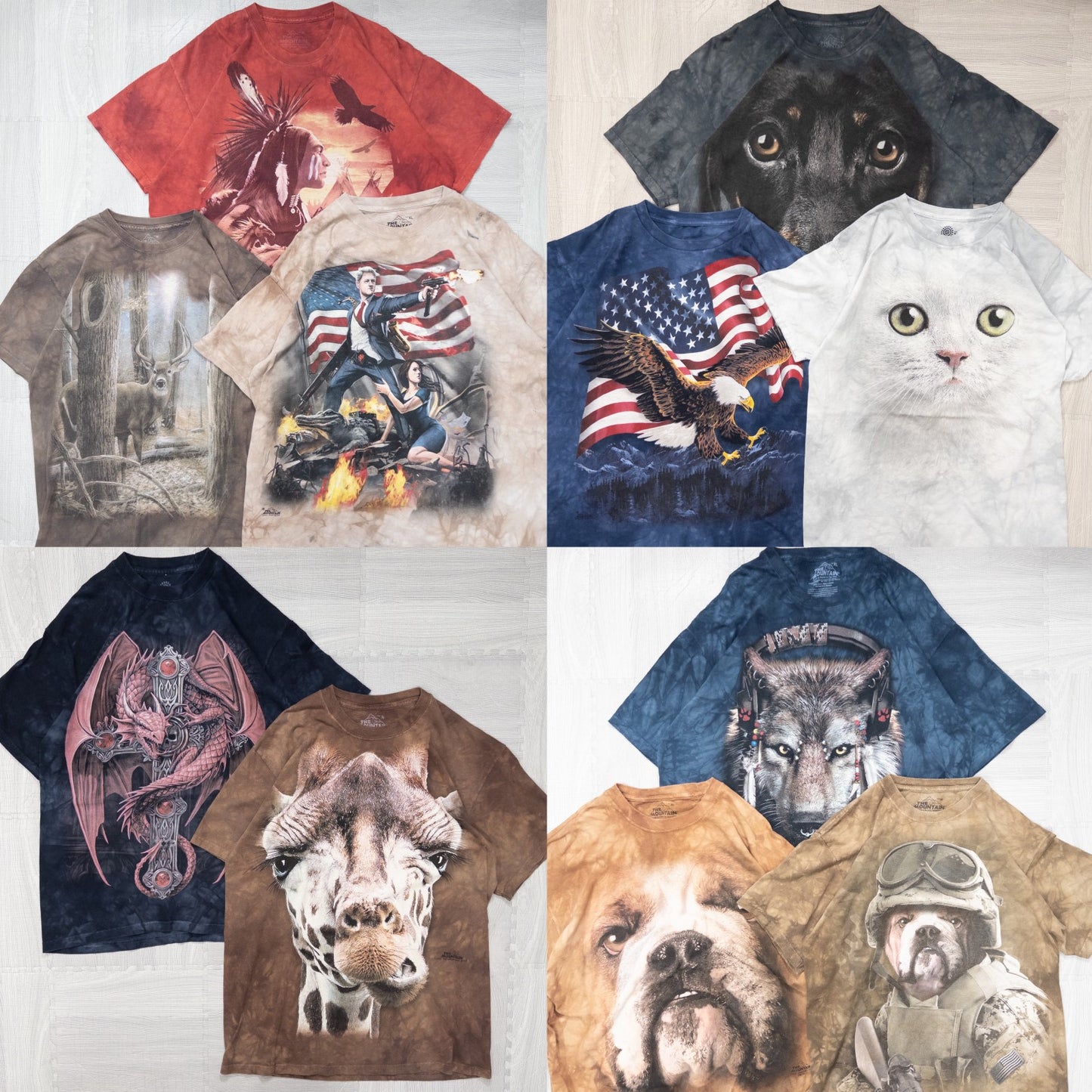 古着卸 現物まとめ売り 洗濯済み マウンテンTシャツ 11枚セット(M-XL) w708001