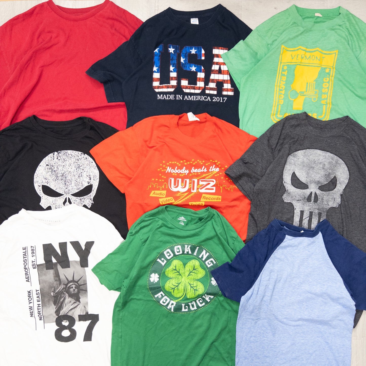 古着卸 現物まとめ売り 洗濯済み 特価USAプリント半袖Tシャツ 36枚セット(S-XXXL) w708005