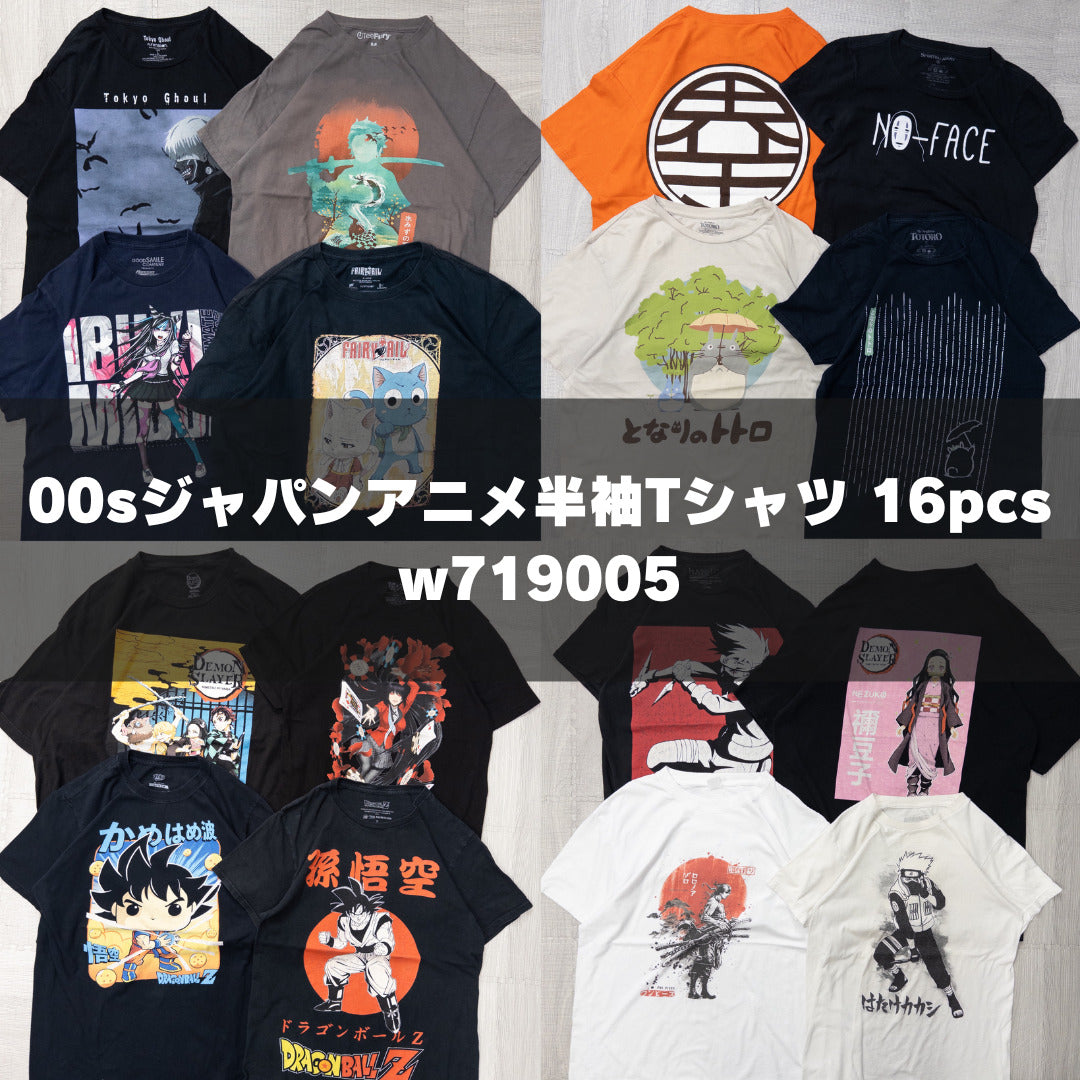 古着卸 現物まとめ売り 洗濯済み 00sジャパンアニメ半袖Tシャツ 16枚セット(XS-XXL) w719005 – 埼玉県古着卸WESTTAIL