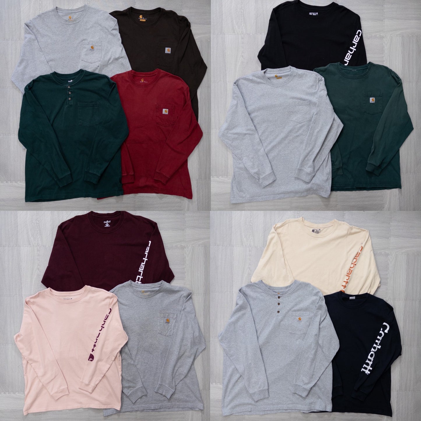 古着卸 現物まとめ売り 洗濯済み カーハート長袖Tシャツ ロンT 13枚セット(M-XXL) w803005