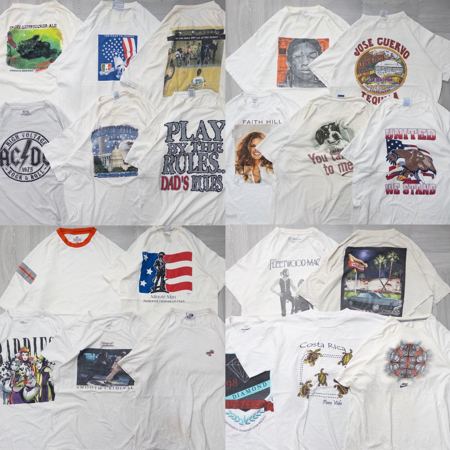 古着卸 現物まとめ売り 洗濯済み 00sシミあり半袖Tシャツ 21枚セット(S-XXL) w803010