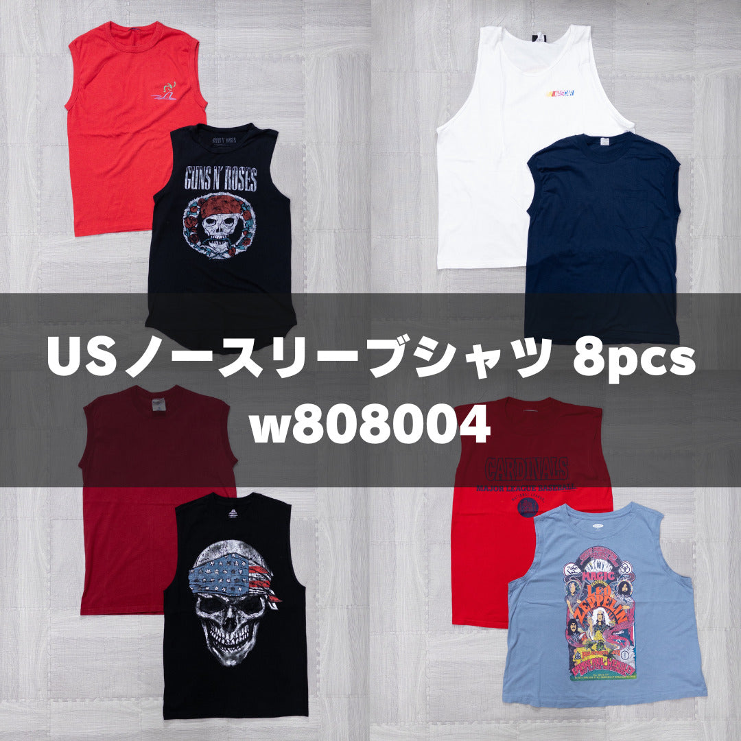 古着卸 現物まとめ売り 洗濯済み USノースリーブ シャツ 8枚セット(S-XXXXL) w804001