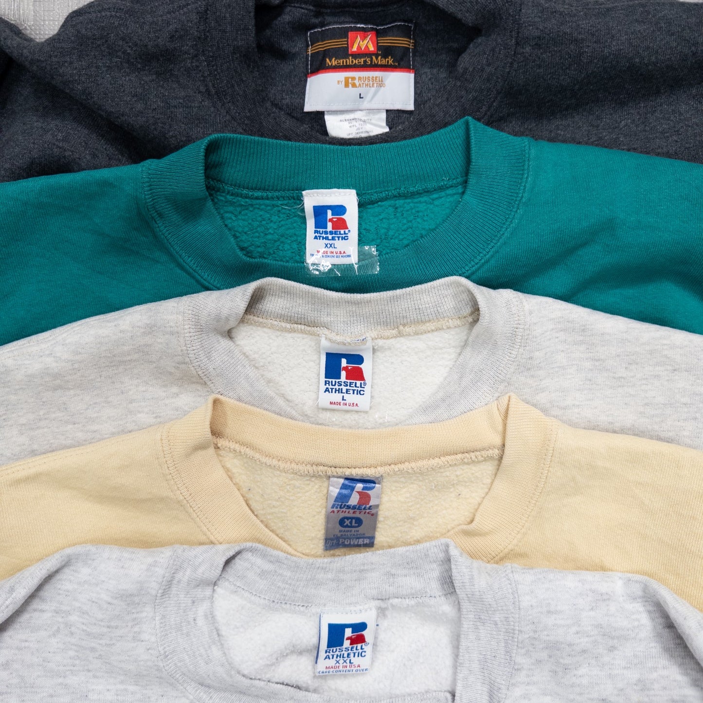 古着卸 現物まとめ売り 洗濯済み 90s~00s RUSSELL ラッセル 無地スウェット 17枚セット(L-XXL) w822001