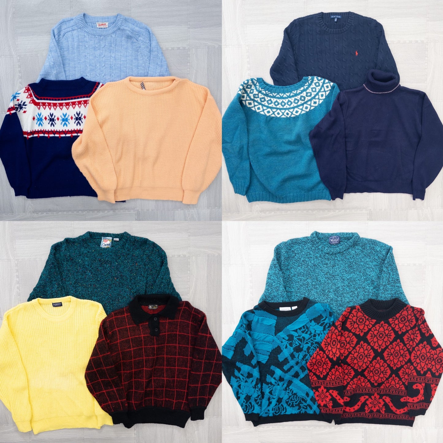 古着卸 現物まとめ売り 洗濯済み レディースサイズ/デザインニット 12枚セット(M-XL) w904001