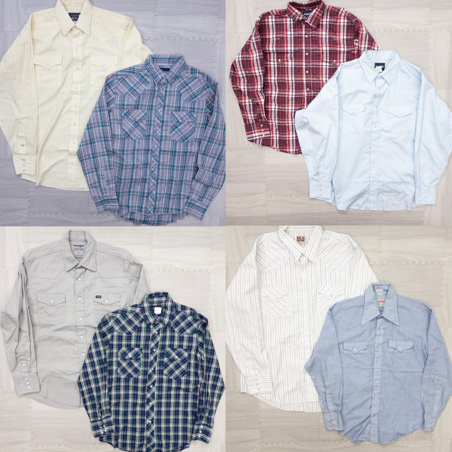 古着卸 現物まとめ売り 洗濯済み 長袖ウエスタンシャツ 8枚セット(M-XXL) w908005
