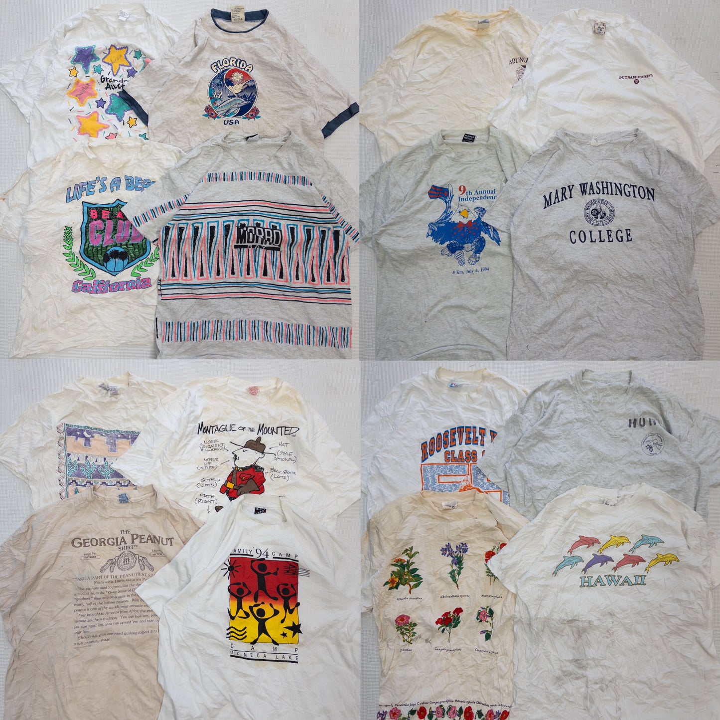 90's シミありTシャツ（白・グレー系）16pcs w0422003