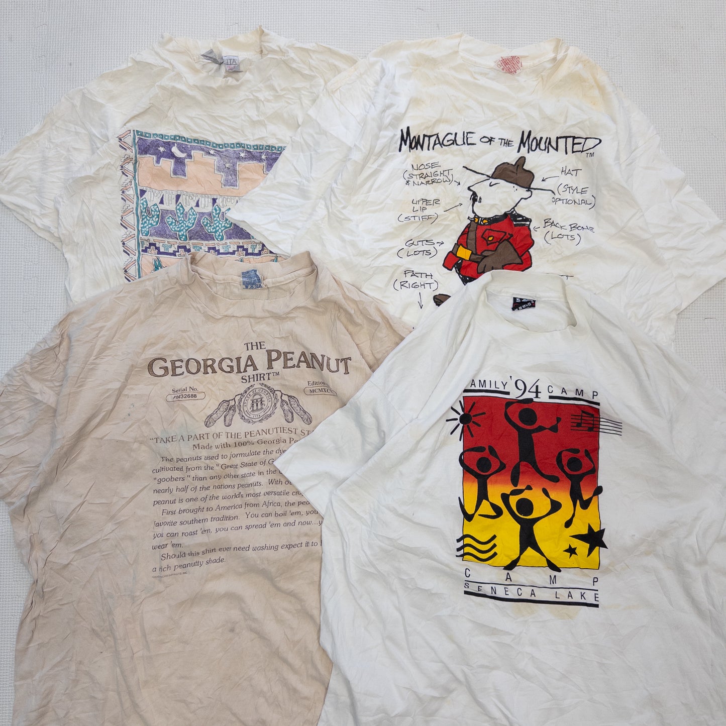 90's シミありTシャツ（白・グレー系）16pcs w0422003