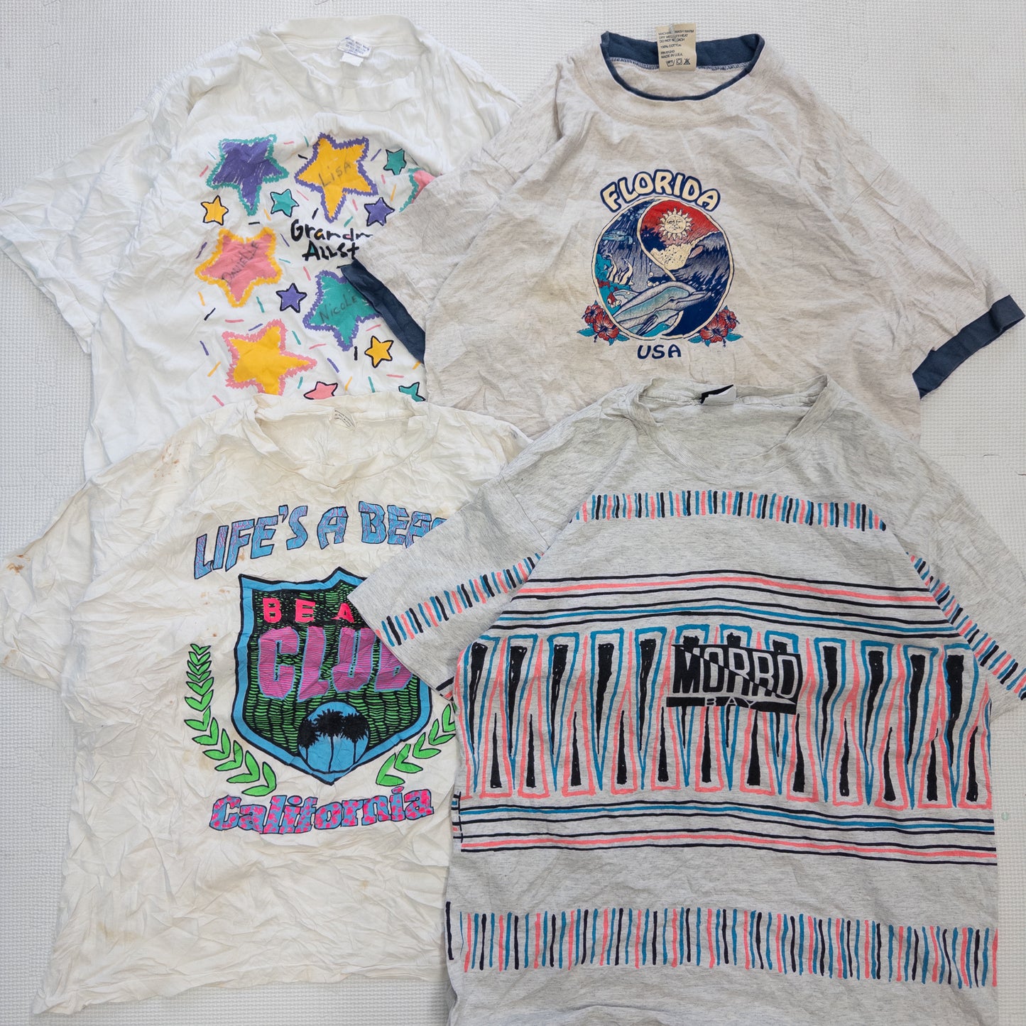 90's シミありTシャツ（白・グレー系）16pcs w0422003