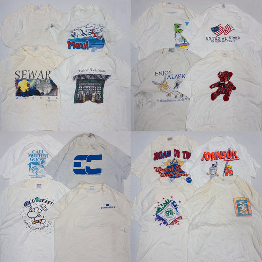 90's シミありTシャツ（白・グレー系）16pcs w0422009