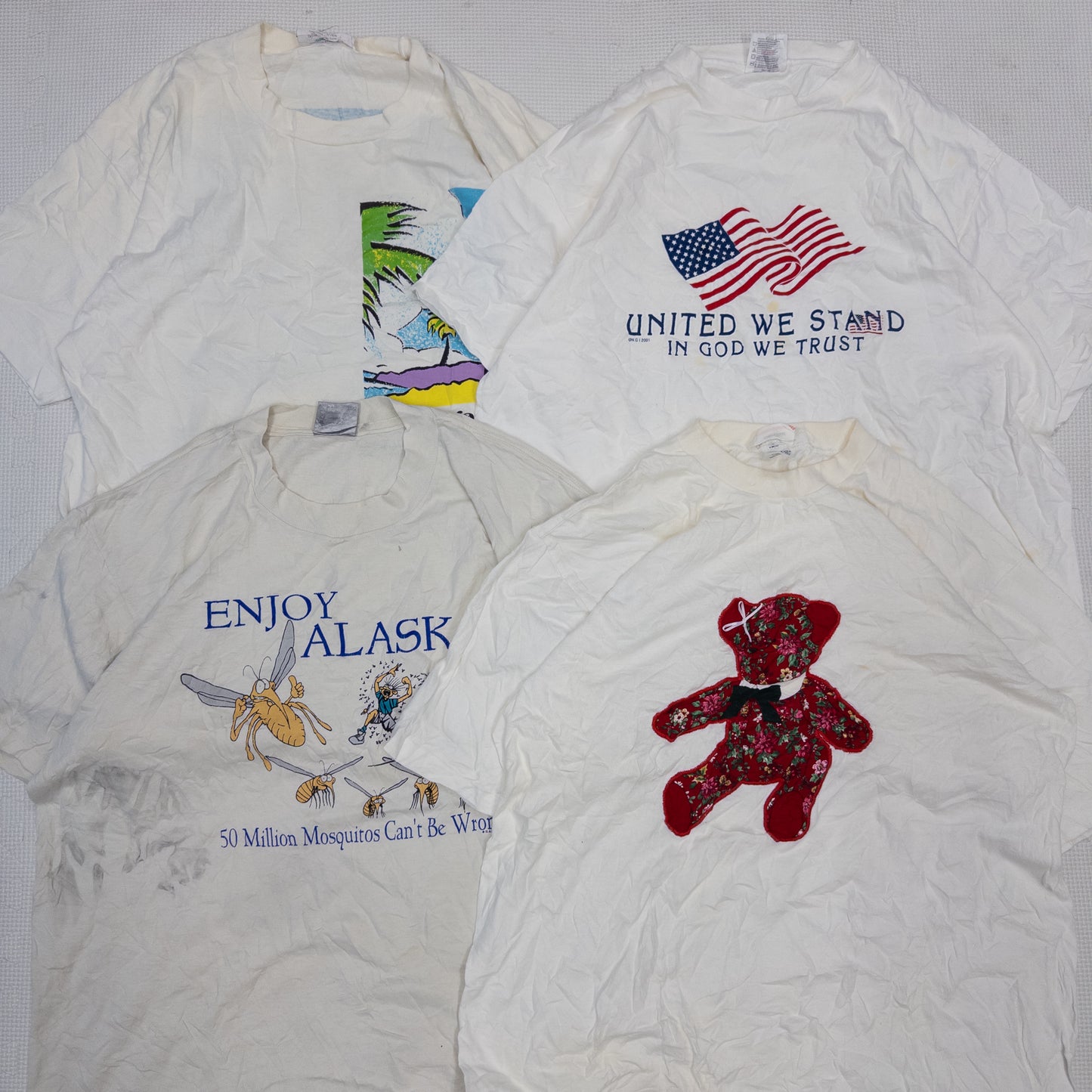 90's シミありTシャツ（白・グレー系）16pcs w0422009
