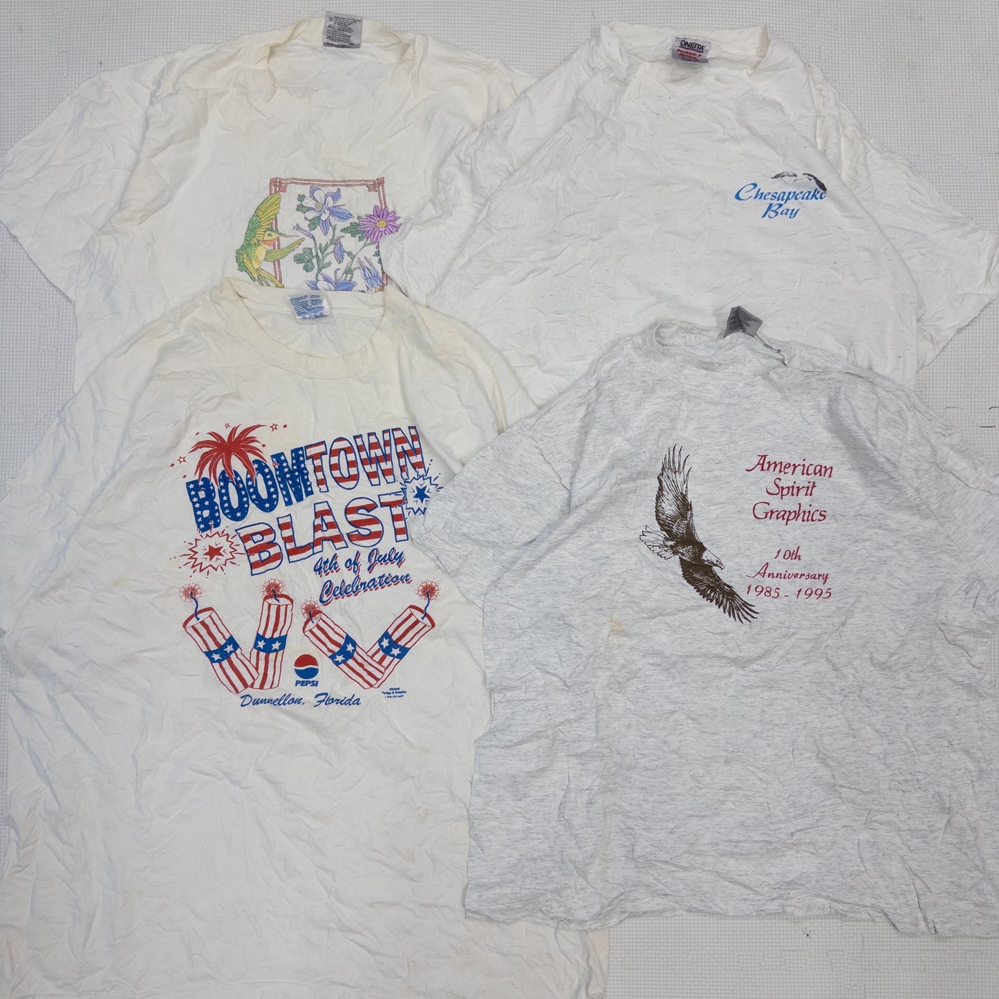 90's シミありTシャツ（白・グレー系）16pcs w0422010