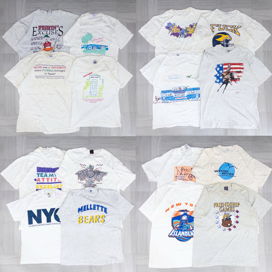 90's シミありTシャツ（白・グレー系）16pcs w0424001