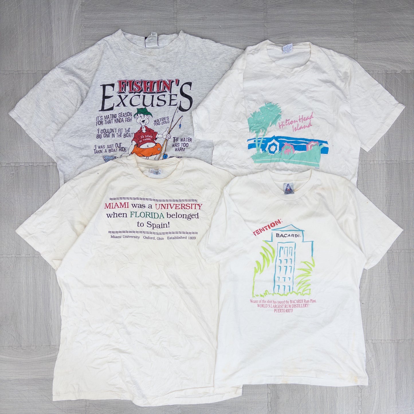 90's シミありTシャツ（白・グレー系）16pcs w0424001