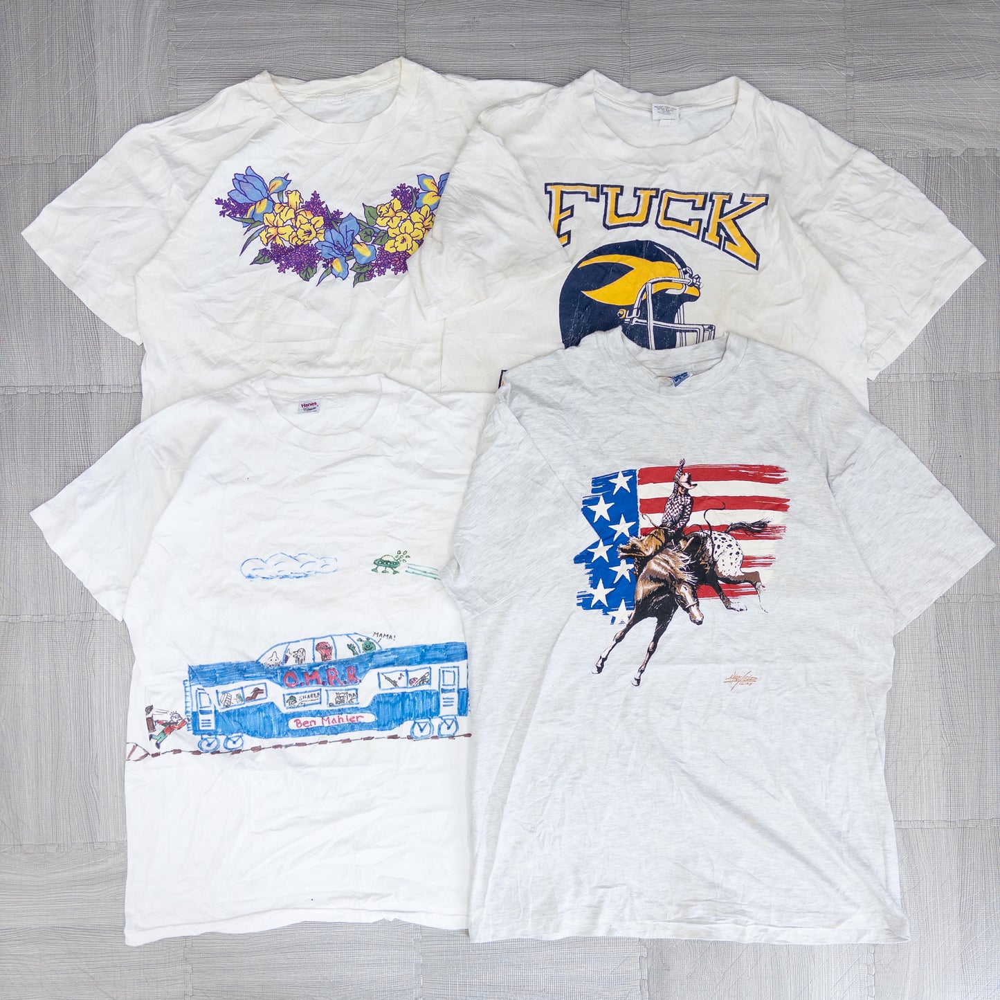 90's シミありTシャツ（白・グレー系）16pcs w0424001