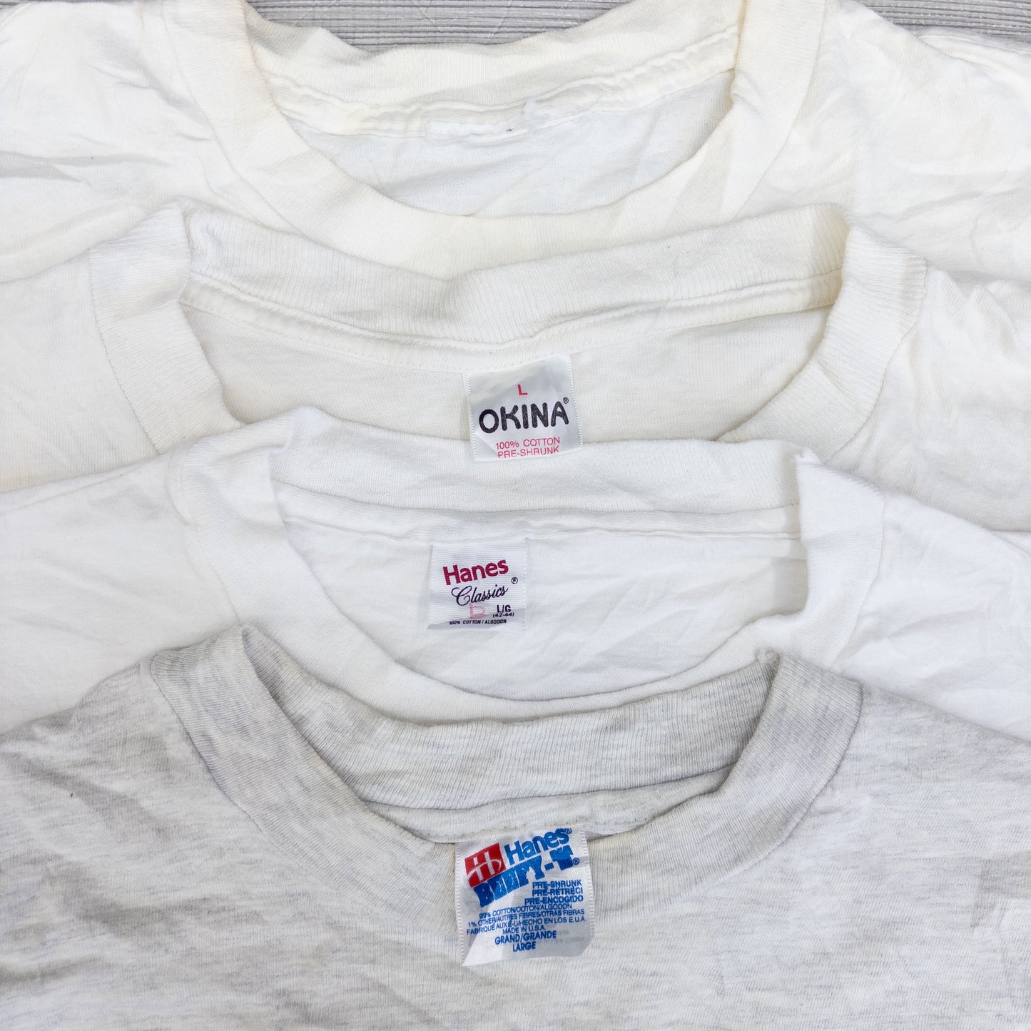 90's シミありTシャツ（白・グレー系）16pcs w0424001