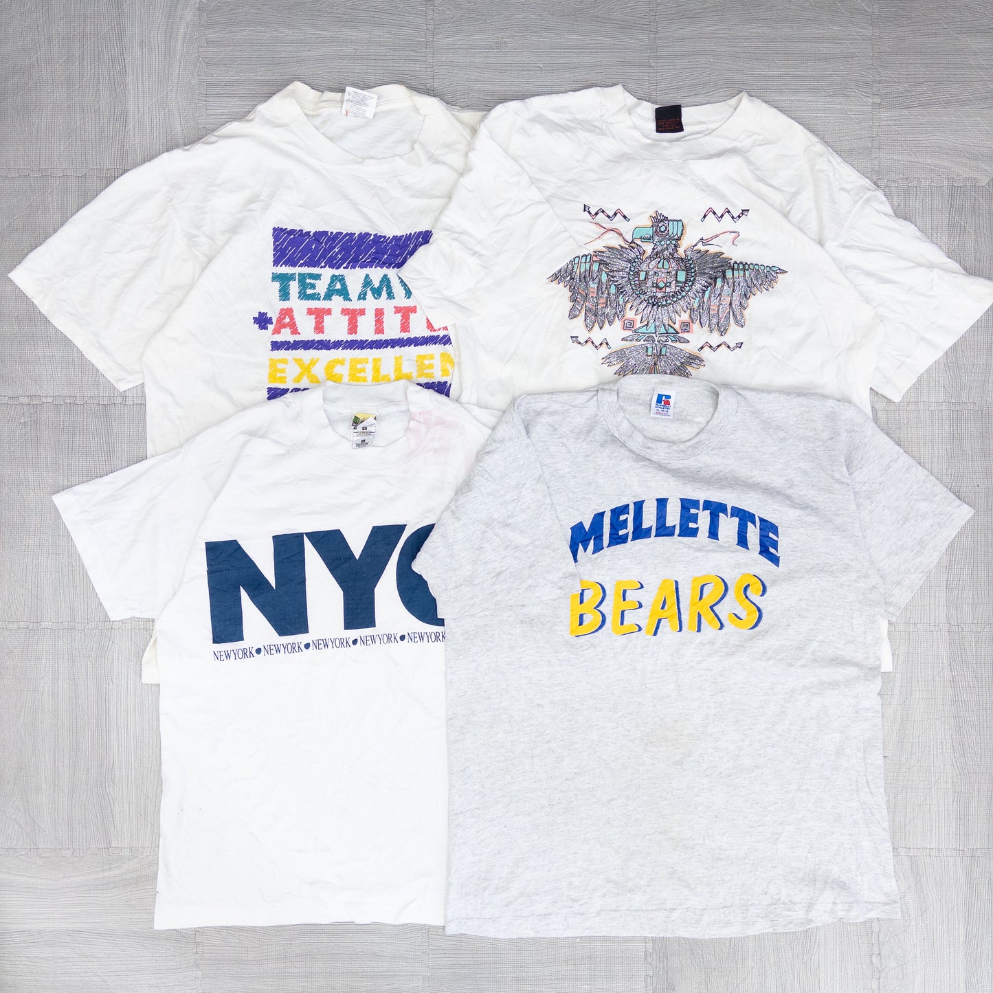 90's シミありTシャツ（白・グレー系）16pcs w0424001
