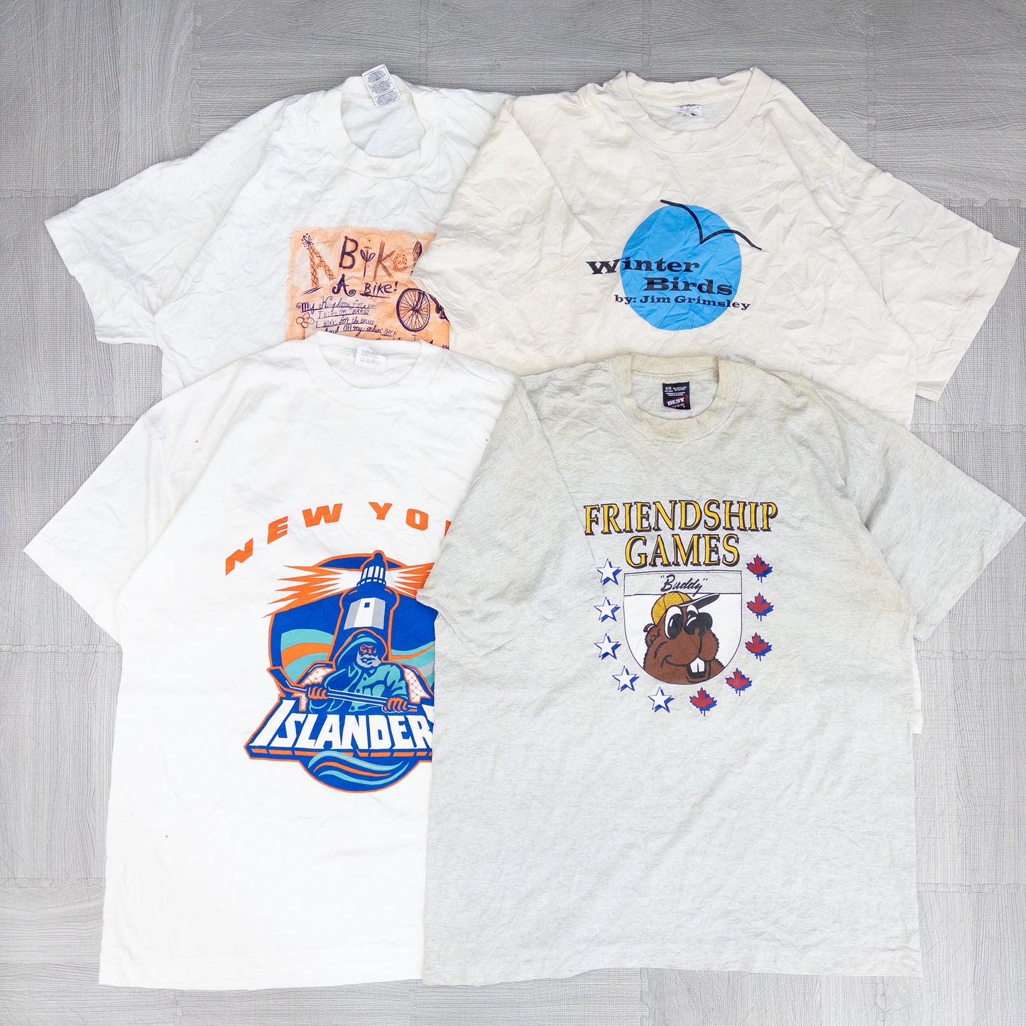 90's シミありTシャツ（白・グレー系）16pcs w0424001