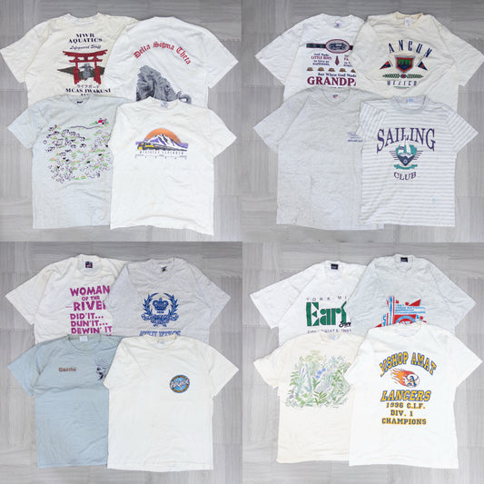 90's シミありTシャツ（白・グレー系）16pcs w0424002