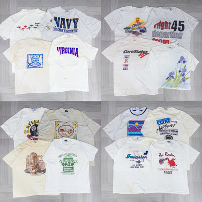 90's シミありTシャツ（白・グレー系）16pcs w0424003