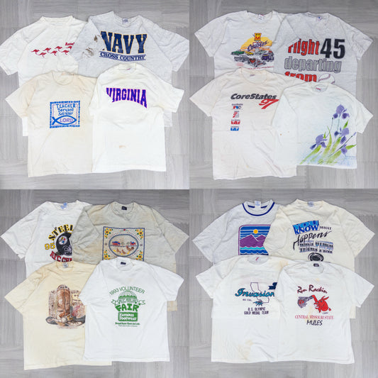 90's シミありTシャツ（白・グレー系）16pcs w0424003