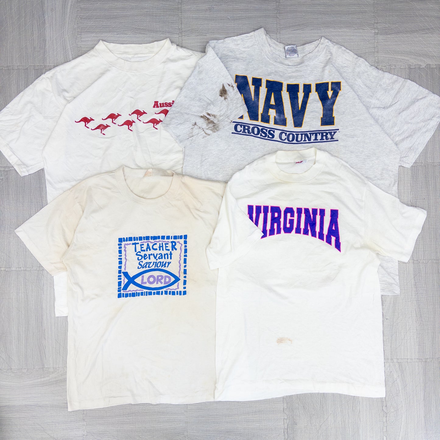 90's シミありTシャツ（白・グレー系）16pcs w0424003