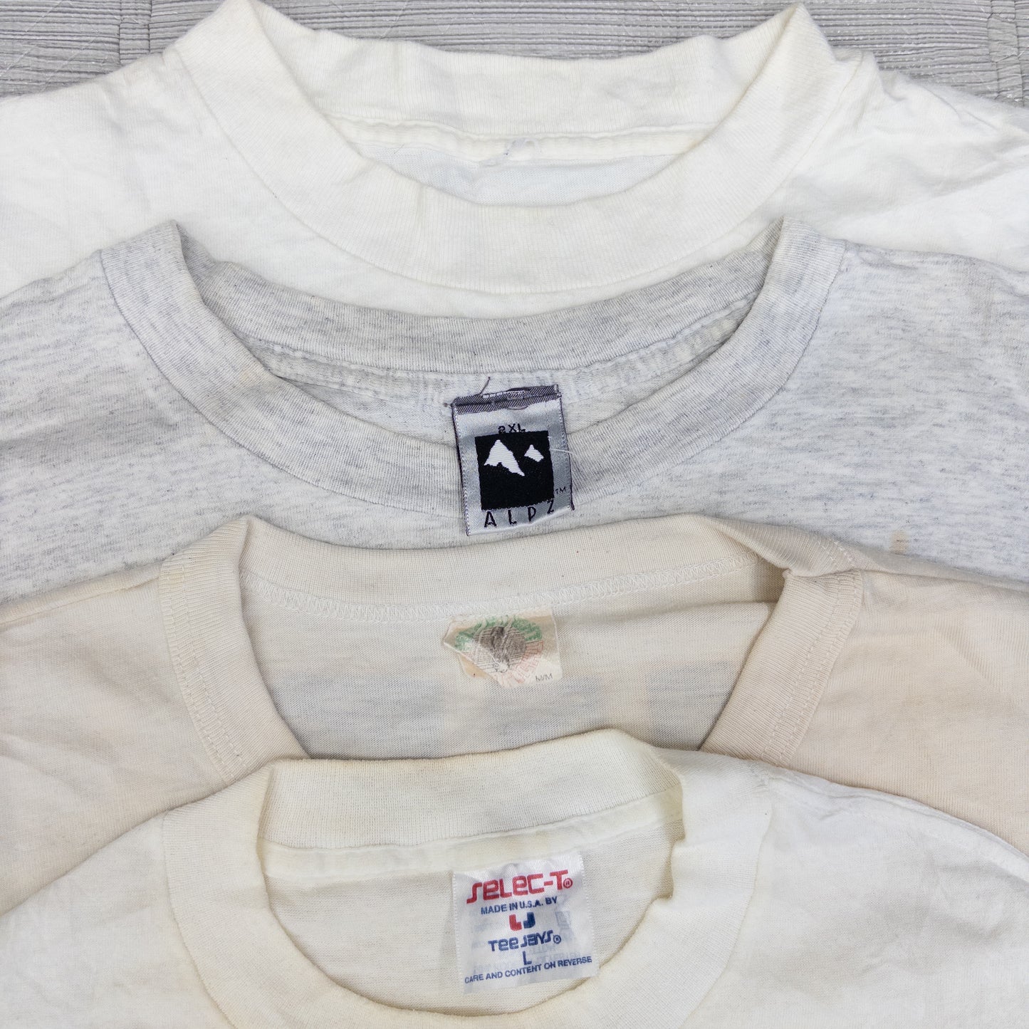 90's シミありTシャツ（白・グレー系）16pcs w0424003
