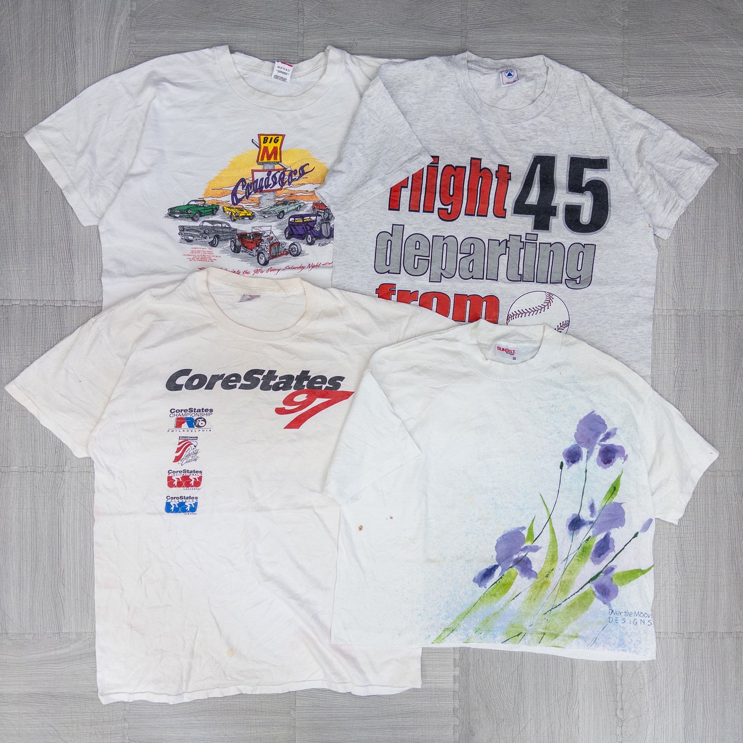 90's シミありTシャツ（白・グレー系）16pcs w0424003