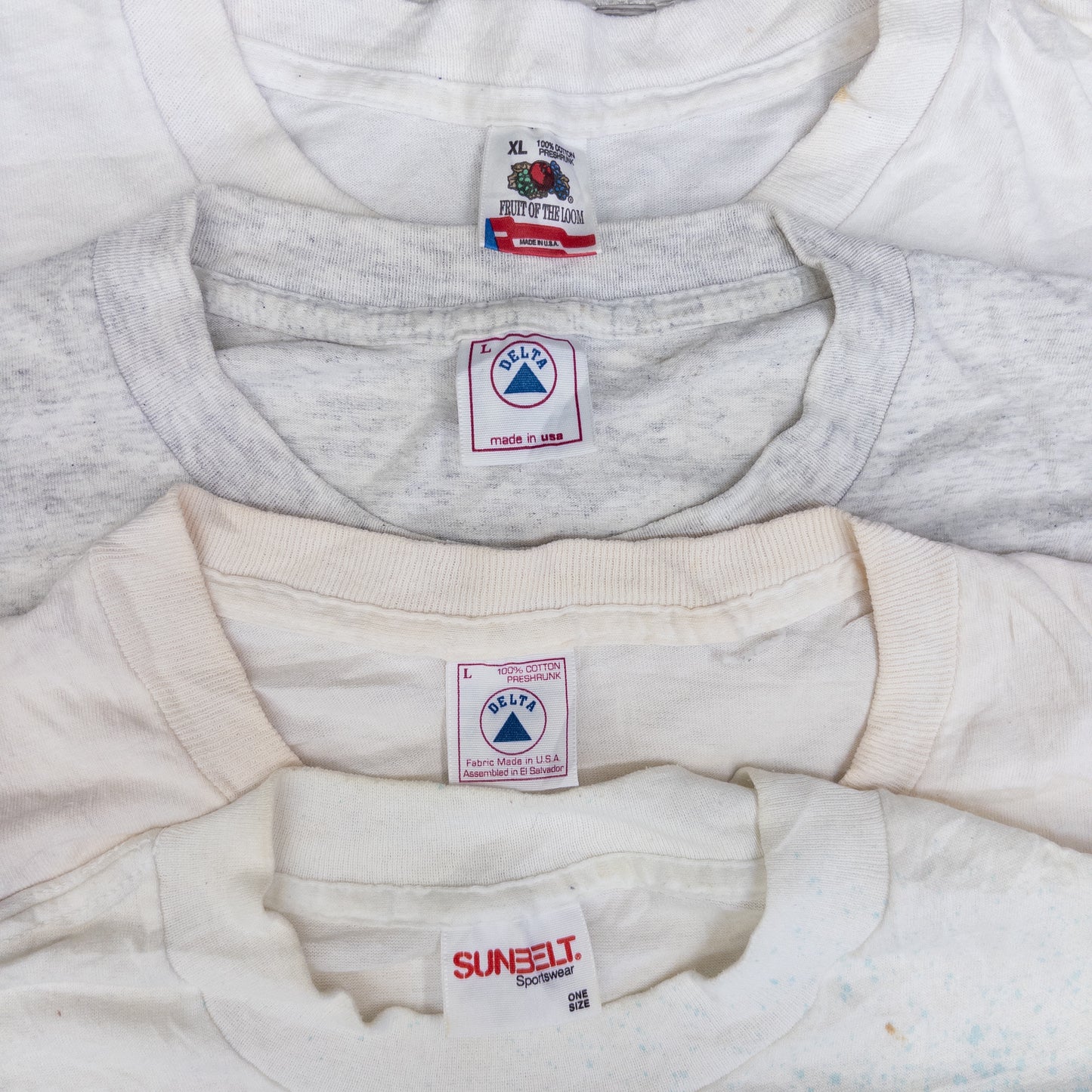 90's シミありTシャツ（白・グレー系）16pcs w0424003