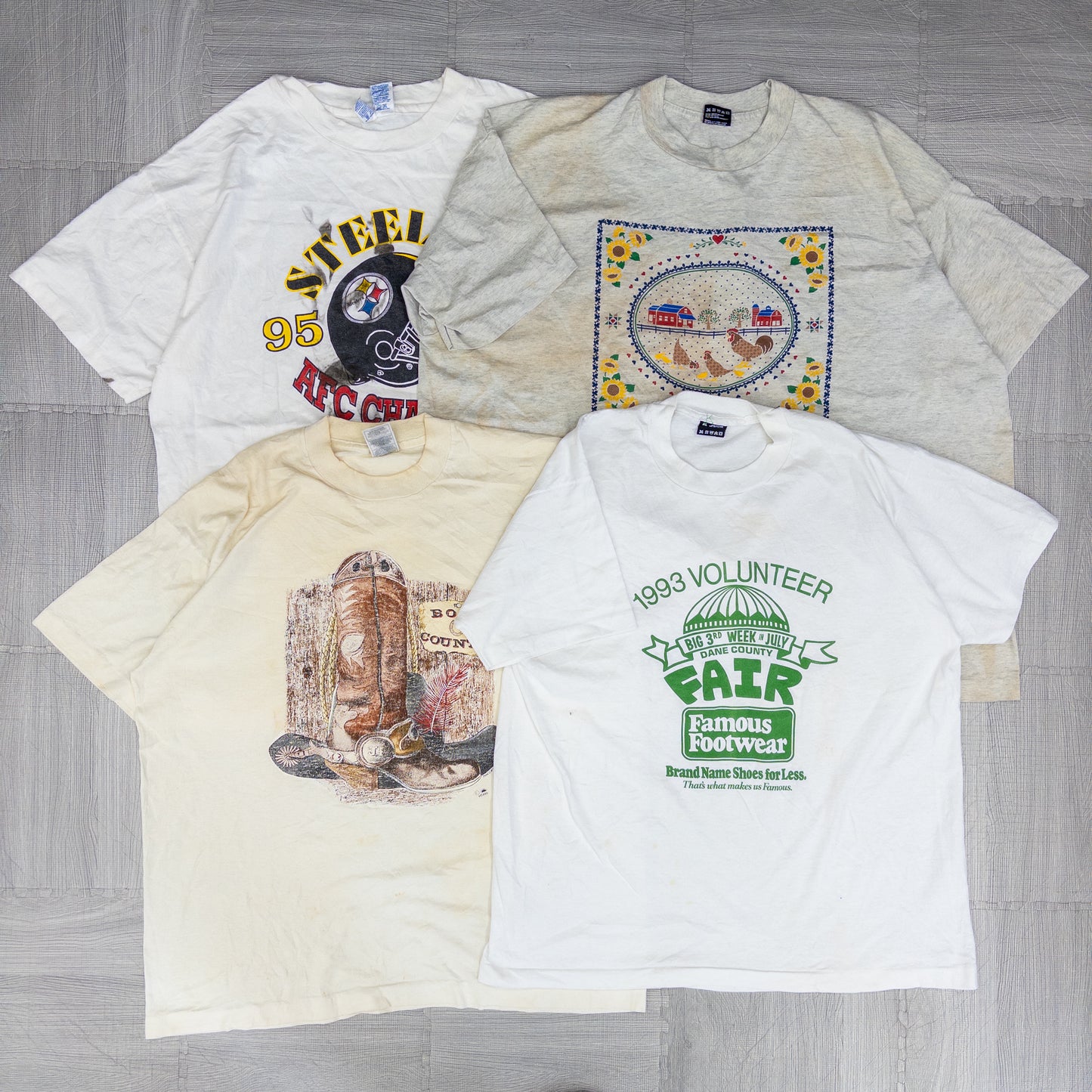 90's シミありTシャツ（白・グレー系）16pcs w0424003