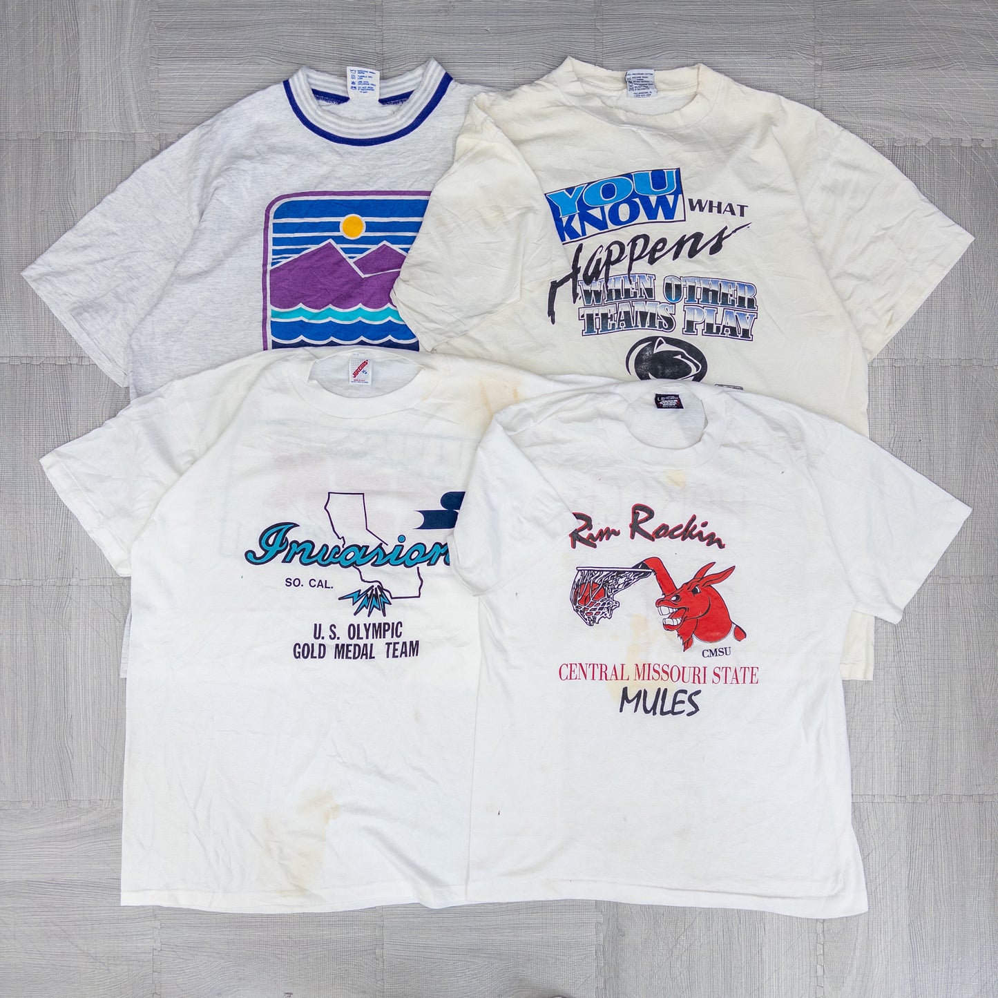 90's シミありTシャツ（白・グレー系）16pcs w0424003