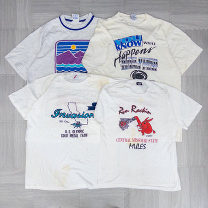 90's シミありTシャツ（白・グレー系）16pcs w0424003