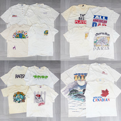 90's シミありTシャツ（白・グレー系）16pcs w0424004