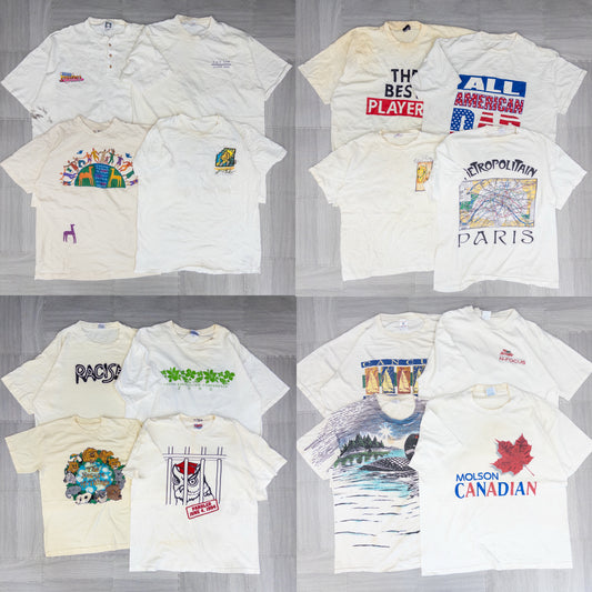 90's シミありTシャツ（白・グレー系）16pcs w0424004
