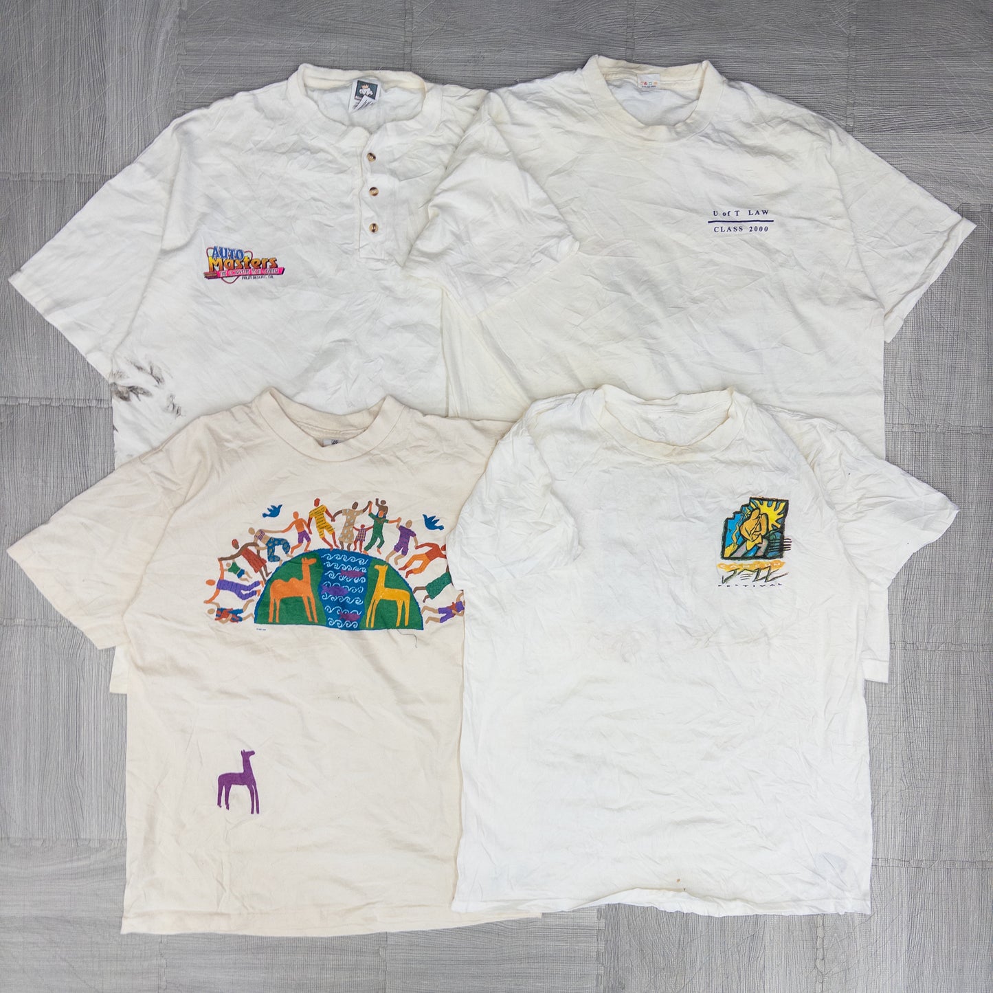 90's シミありTシャツ（白・グレー系）16pcs w0424004
