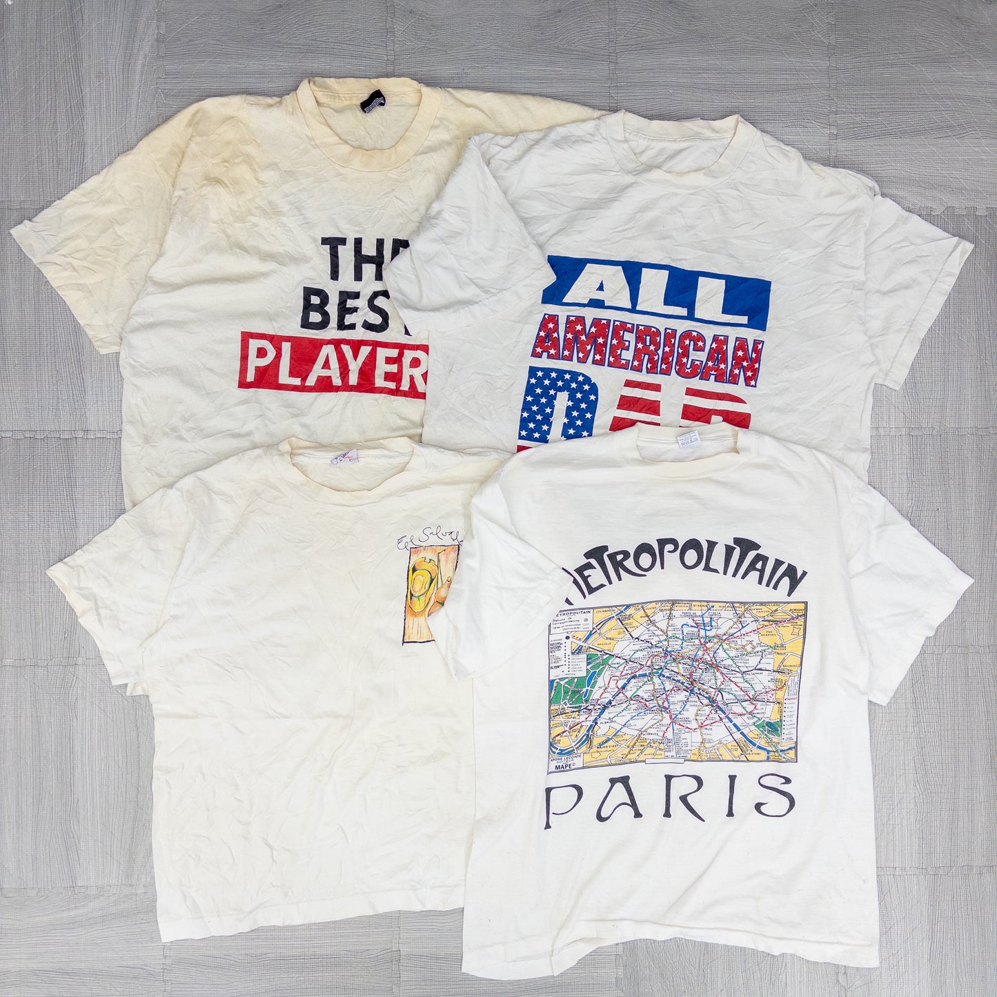 90's シミありTシャツ（白・グレー系）16pcs w0424004