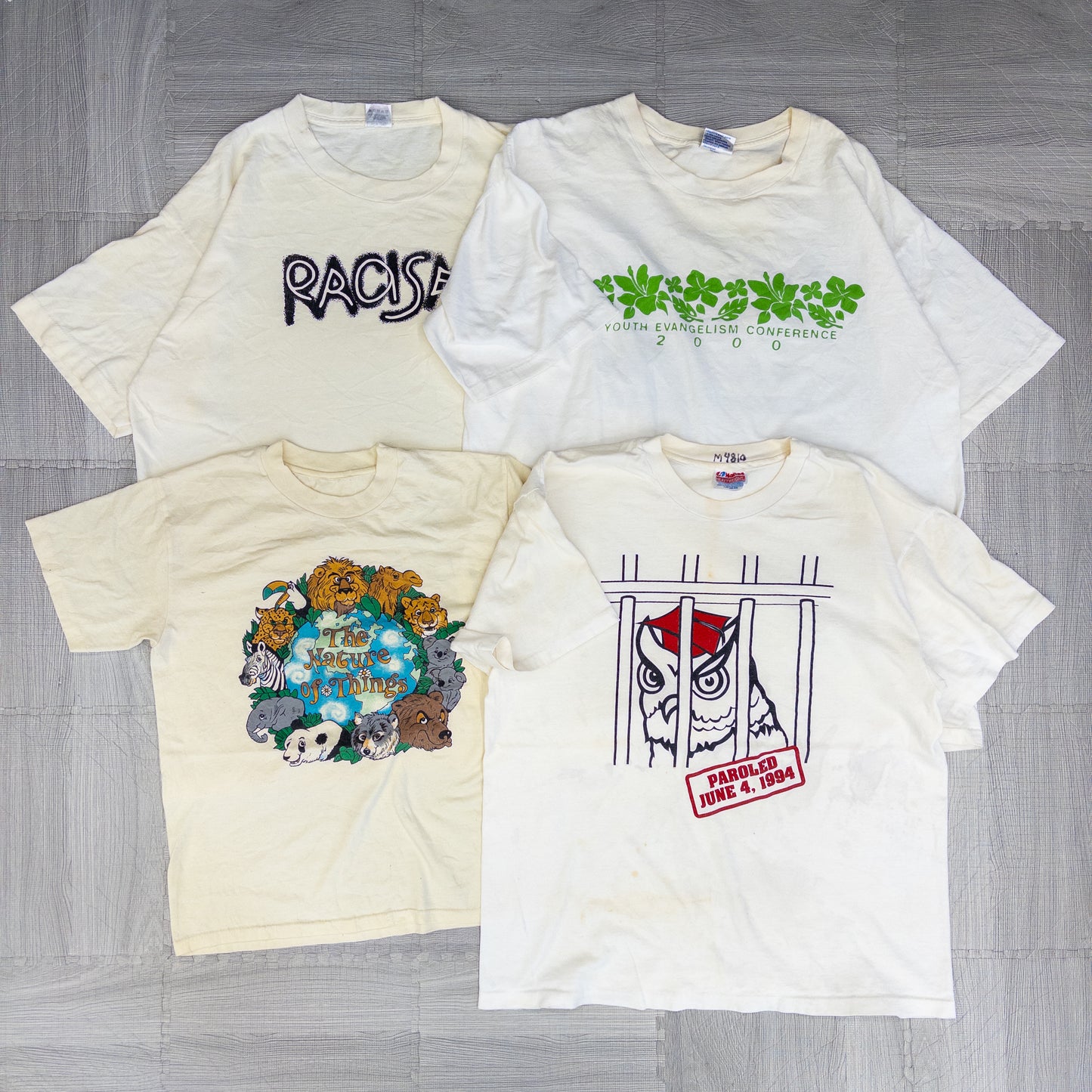 90's シミありTシャツ（白・グレー系）16pcs w0424004