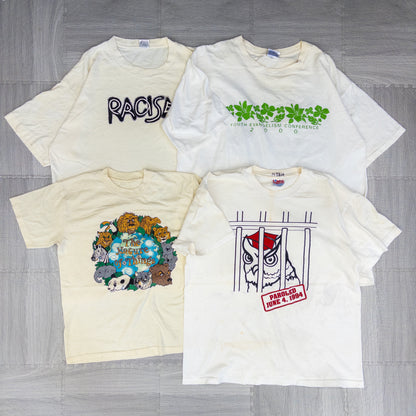 90's シミありTシャツ（白・グレー系）16pcs w0424004