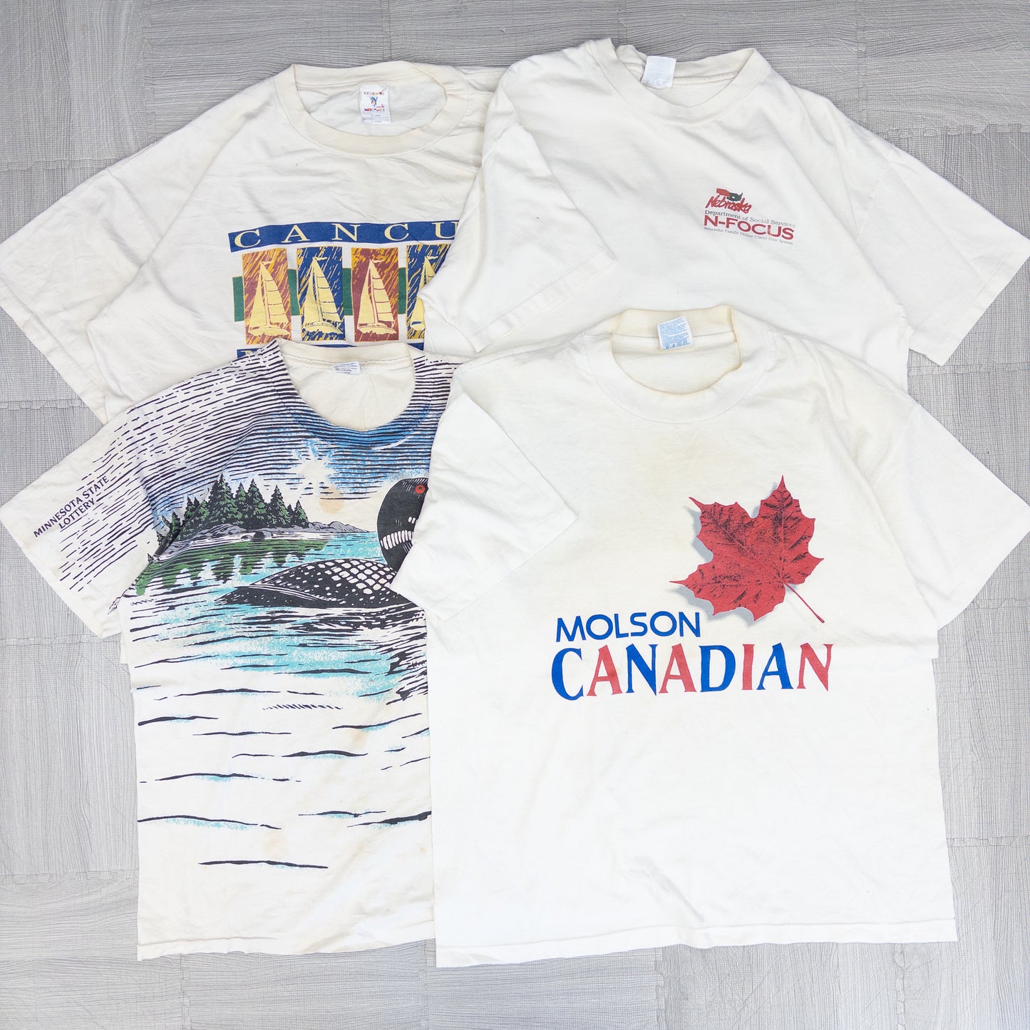 90's シミありTシャツ（白・グレー系）16pcs w0424004