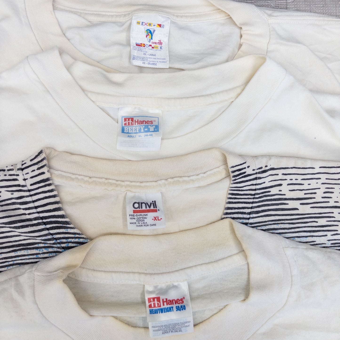 90's シミありTシャツ（白・グレー系）16pcs w0424004