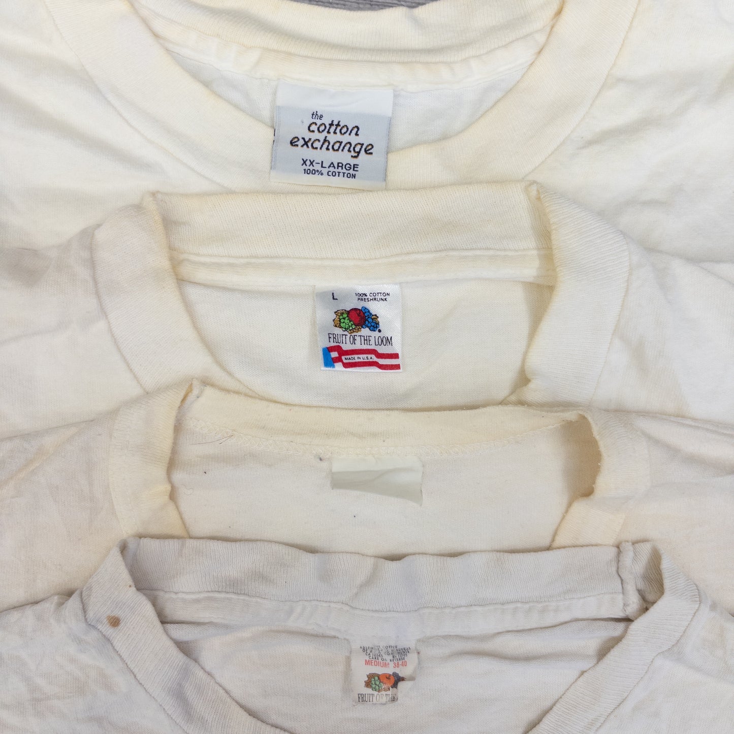 90's シミありTシャツ（白・グレー系）16pcs w0424005