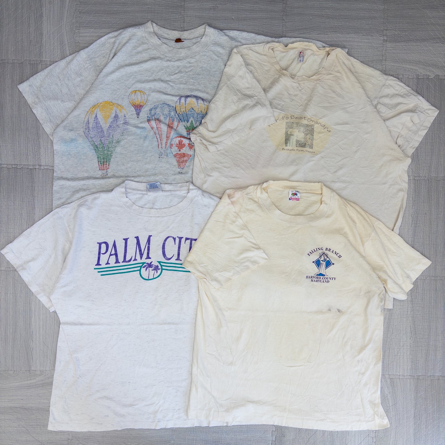 90's シミありTシャツ（白・グレー系）16pcs w0424005