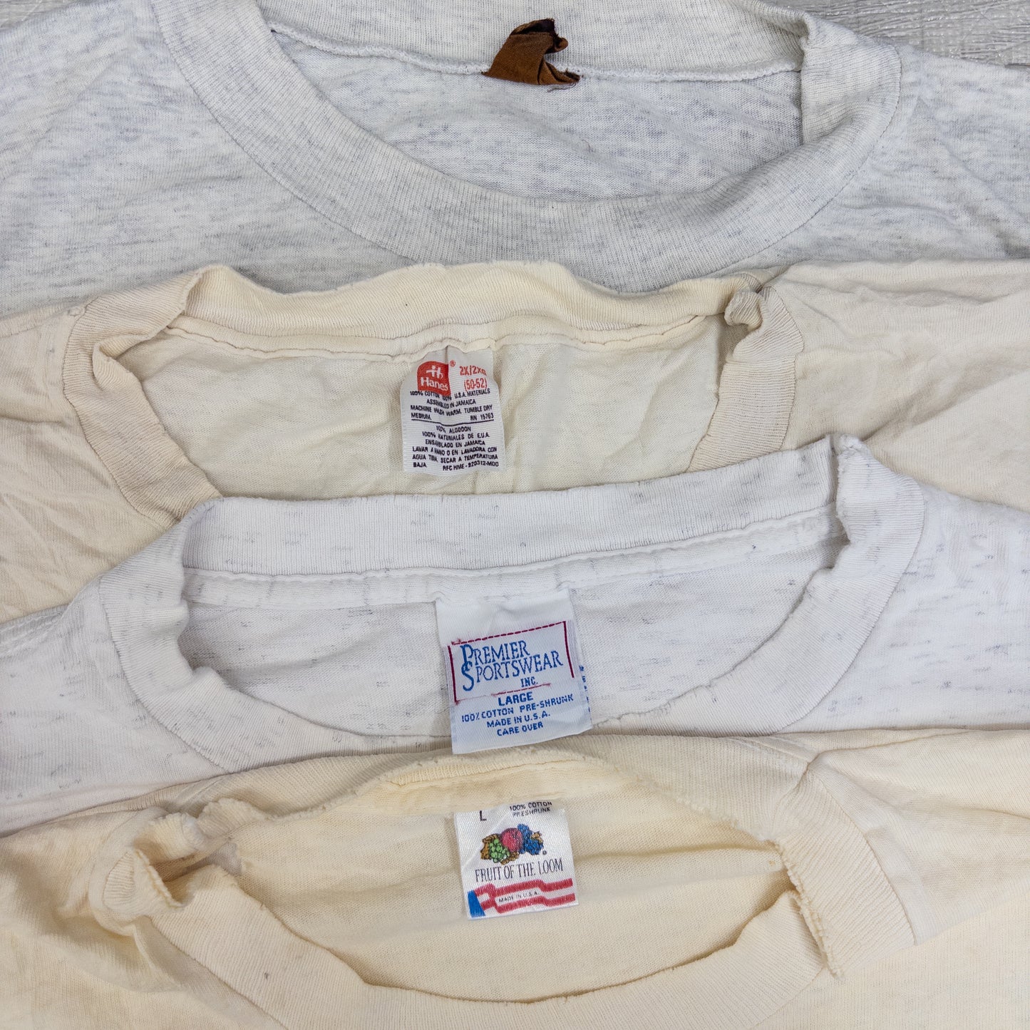 90's シミありTシャツ（白・グレー系）16pcs w0424005