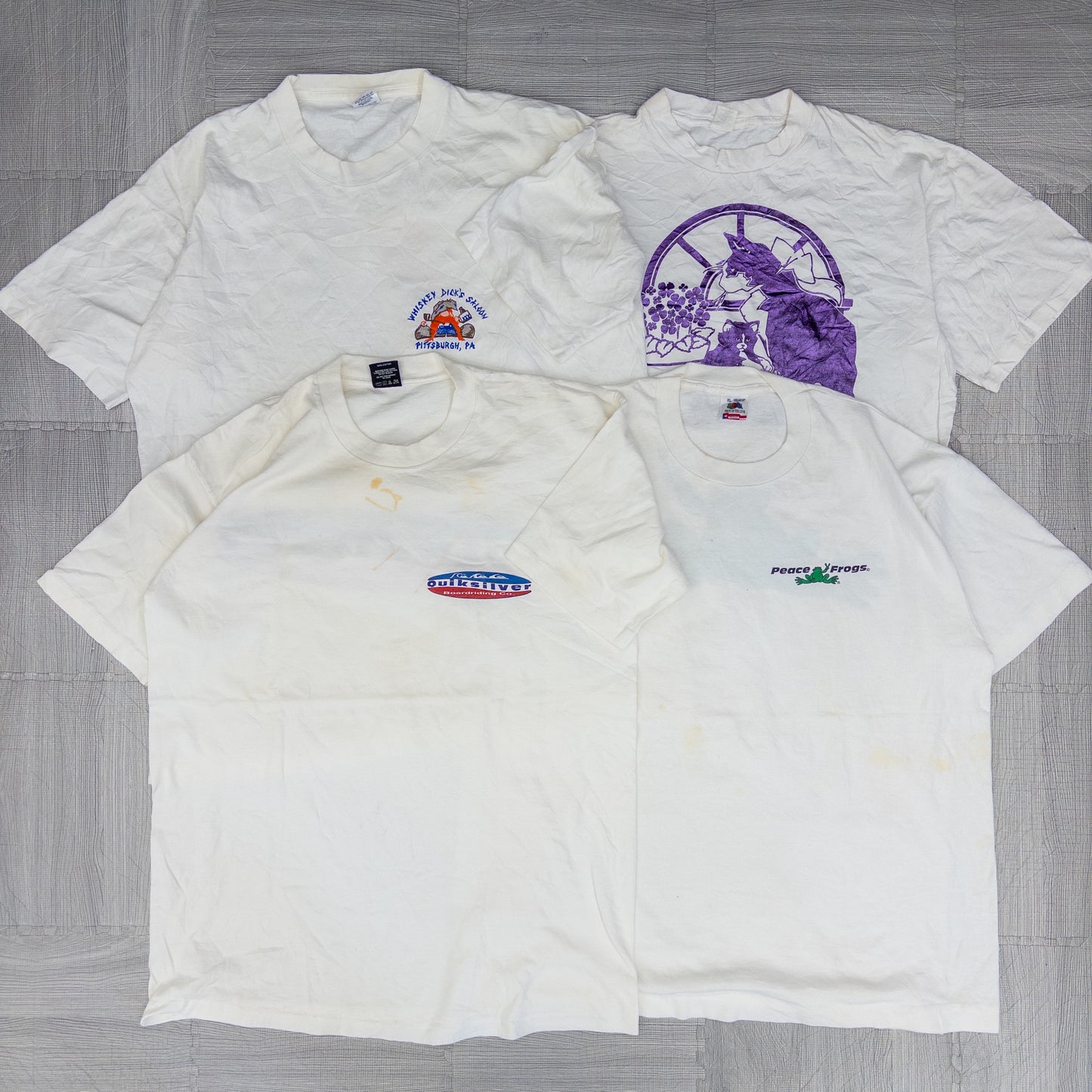 90's シミありTシャツ（白・グレー系）16pcs w0424005