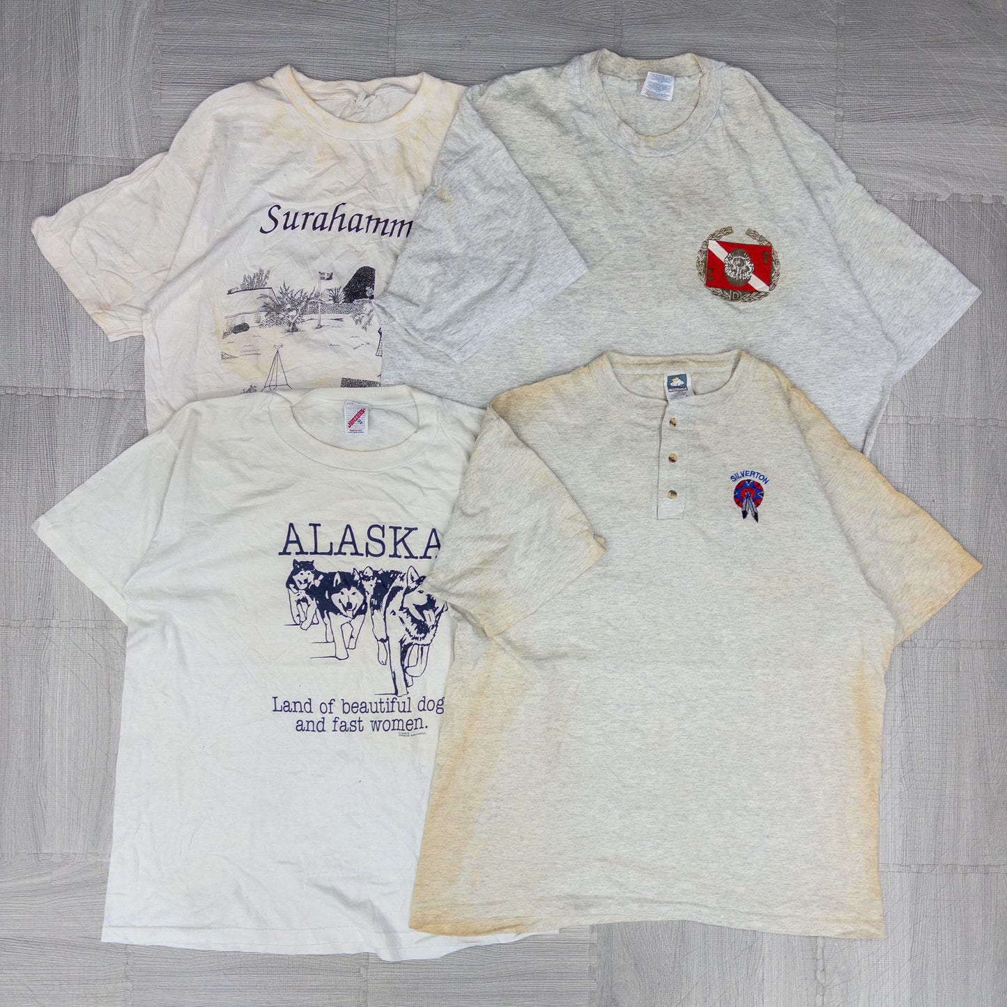 90's シミありTシャツ（白・グレー系）16pcs w0424006